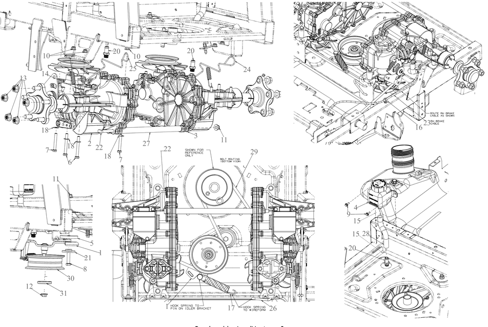 Drive Diagram and Parts List for ZTX4-48KH (47RSAAA6010)(2020) Cub Cadet Lawn Tractor